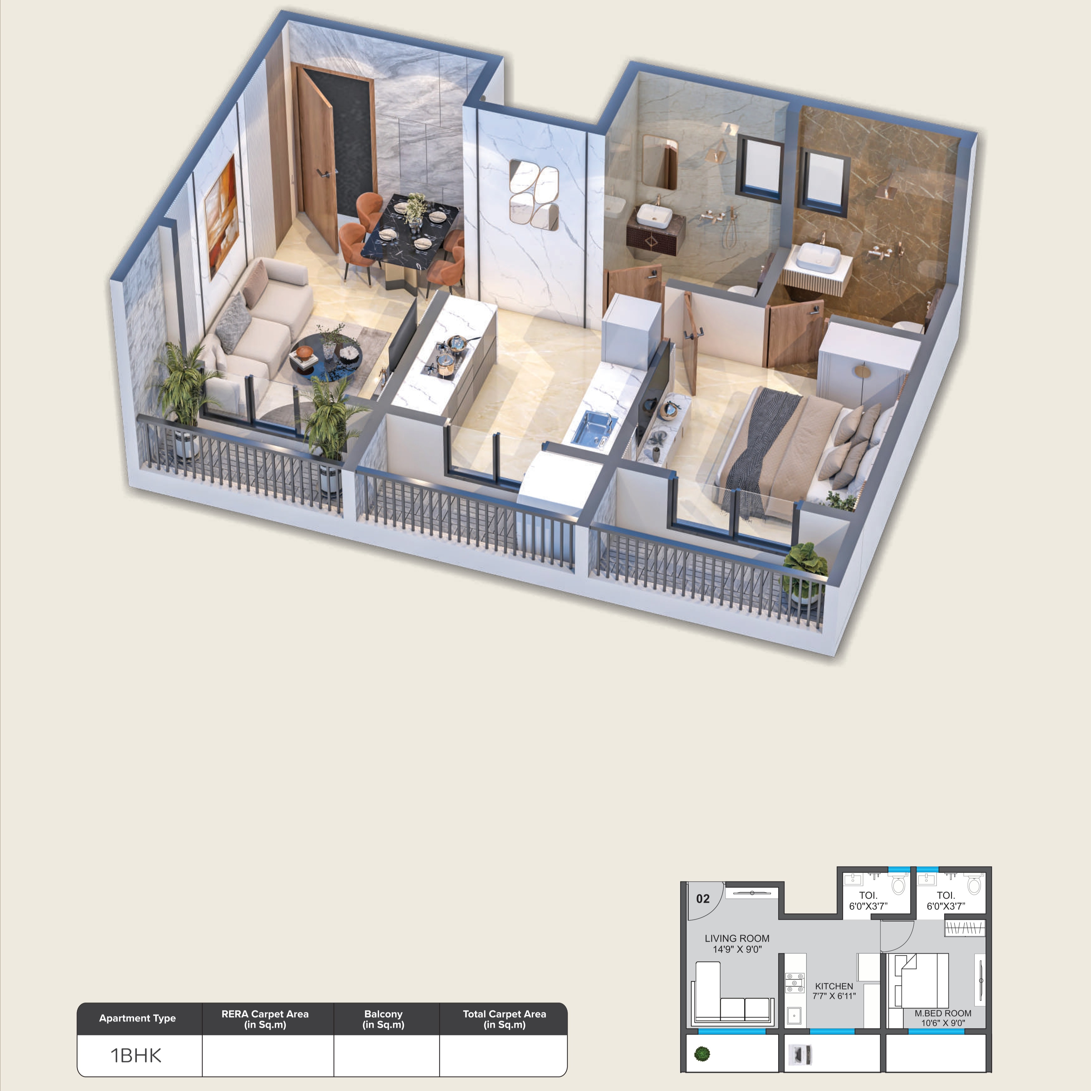 Rose Tower – 1 BHK